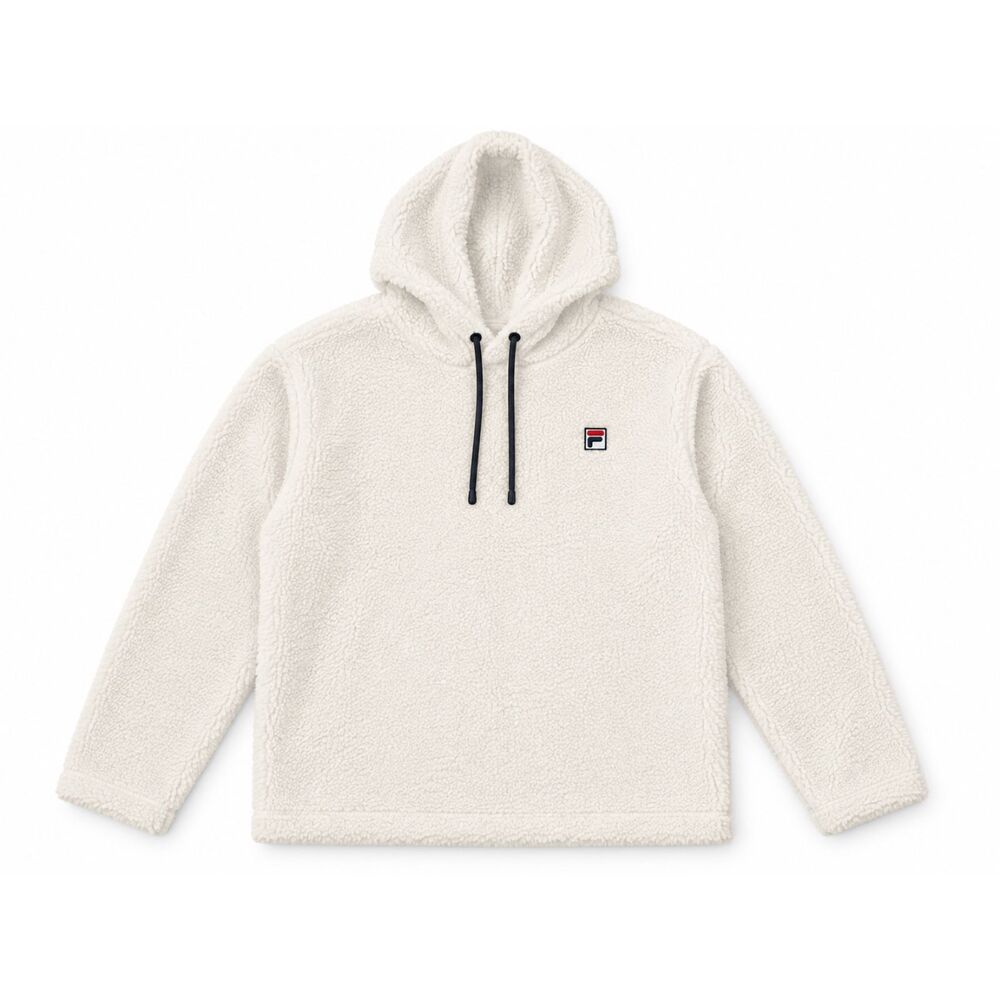 FILA Sherpa Teddy Fleece Hoodie – Cream XXL